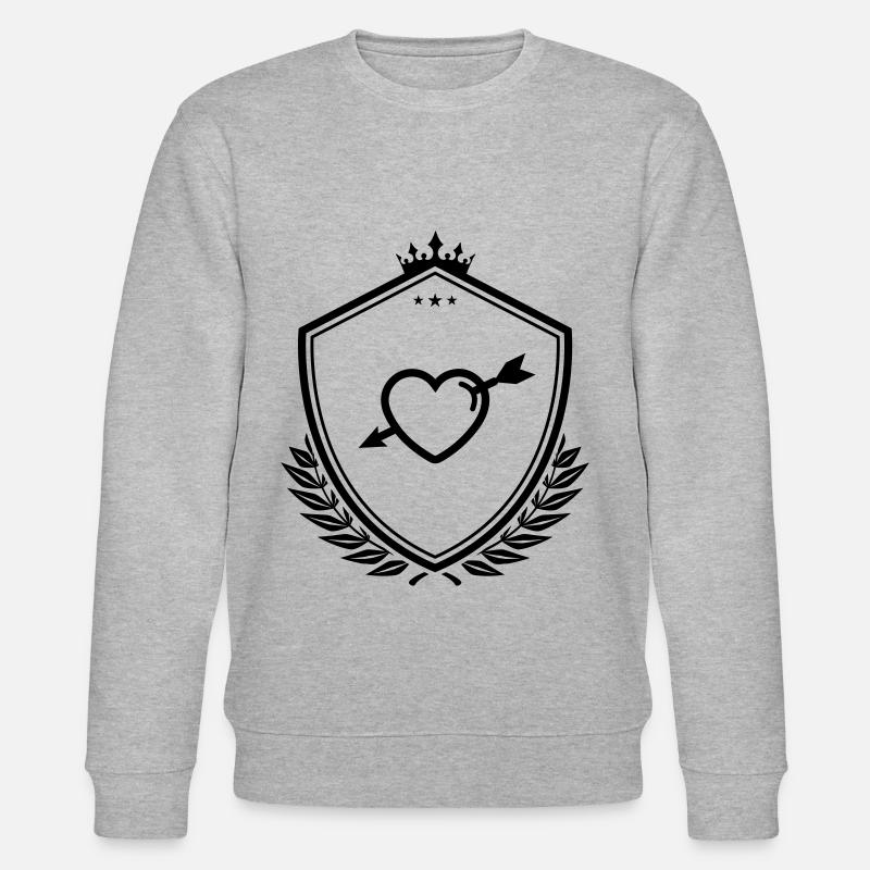 Herz Wappen pfeil - Stanley/Stella Unisex Bio-Sweatshirt CHANGER  - Grau meliert