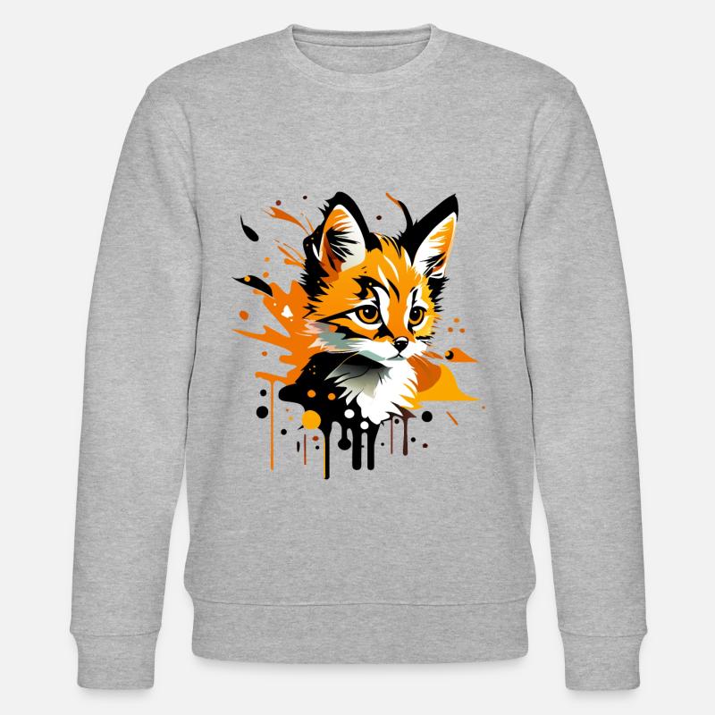 Kätzchen, Katze - Stanley/Stella Unisex Bio-Sweatshirt CHANGER  - Grau meliert