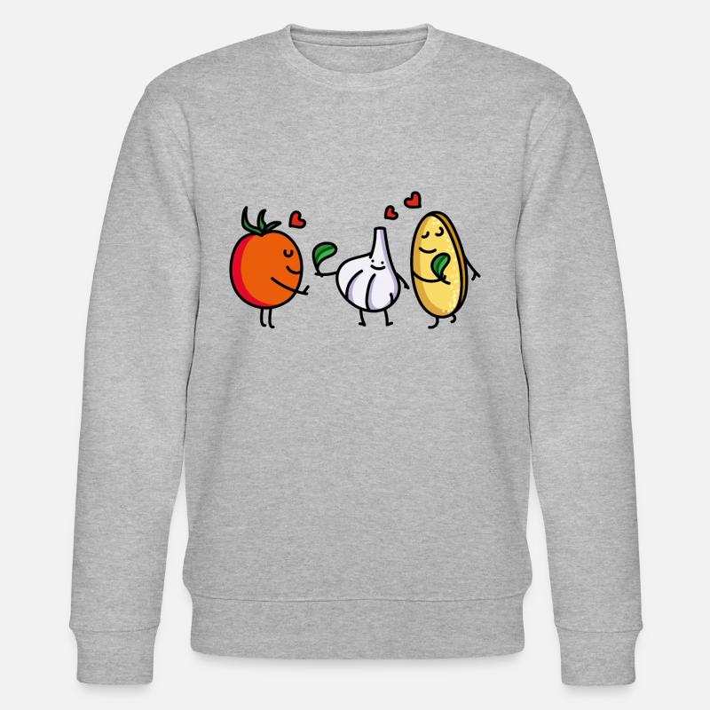 Lustige Bruschetta Freunde (b) - Stanley/Stella Unisex Bio-Sweatshirt CHANGER  - Grau meliert