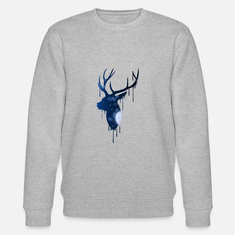 Hirsch Weihnachten - Stanley/Stella Unisex Bio-Sweatshirt CHANGER  - Grau meliert