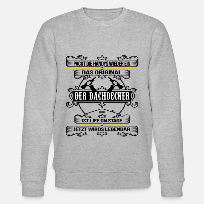 dachdecker legendärer roofer dach decken - Stanley/Stella Unisex Bio-Sweatshirt CHANGER  - Grau meliert