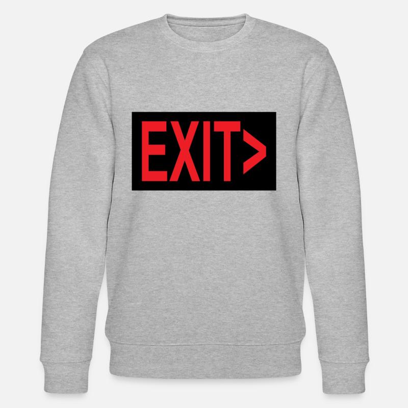 Exit / Exit / Emergency Exit - Stanley/Stella CHANGER Unisex Organic Sweatshirt - heather grey