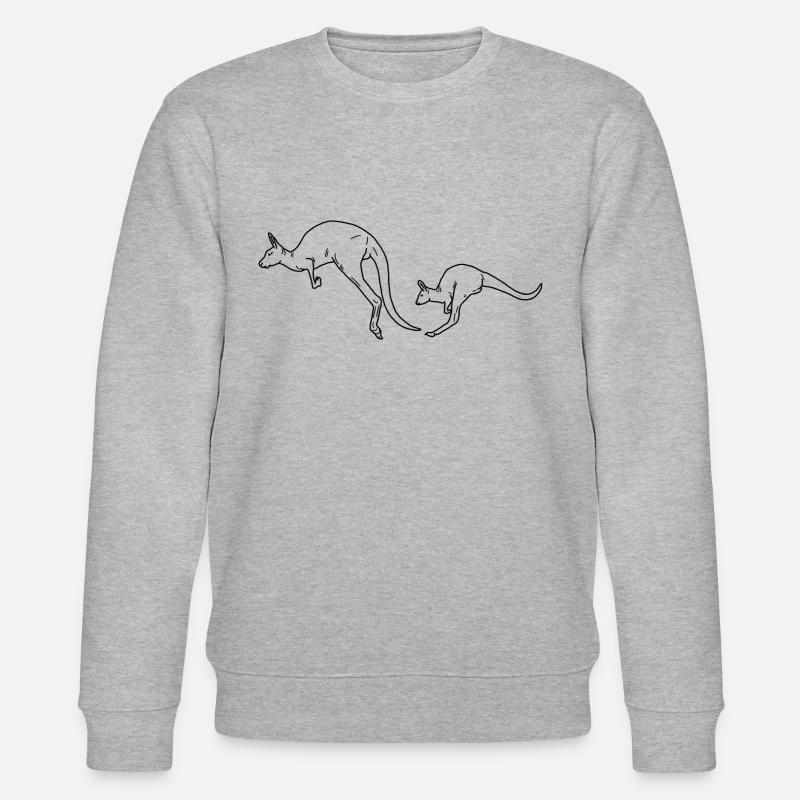 Känguru Mutter und Kind schwarzweiss - Stanley/Stella Unisex Bio-Sweatshirt CHANGER - Grau meliert