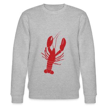 Vintage Lobster Distressed Shirt Red - Lobster Tee - Stanley/Stella Unisex Bio-Sweatshirt CHANGER  - Grau meliert - Vorne - Nik (191cm) & Marisol (170cm)