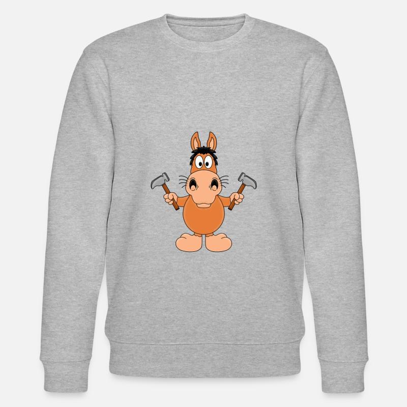 PFERD - HAMMER - HANDWERKER - TIER - TIERISCH - Stanley/Stella Unisex Bio-Sweatshirt CHANGER  - Grau meliert