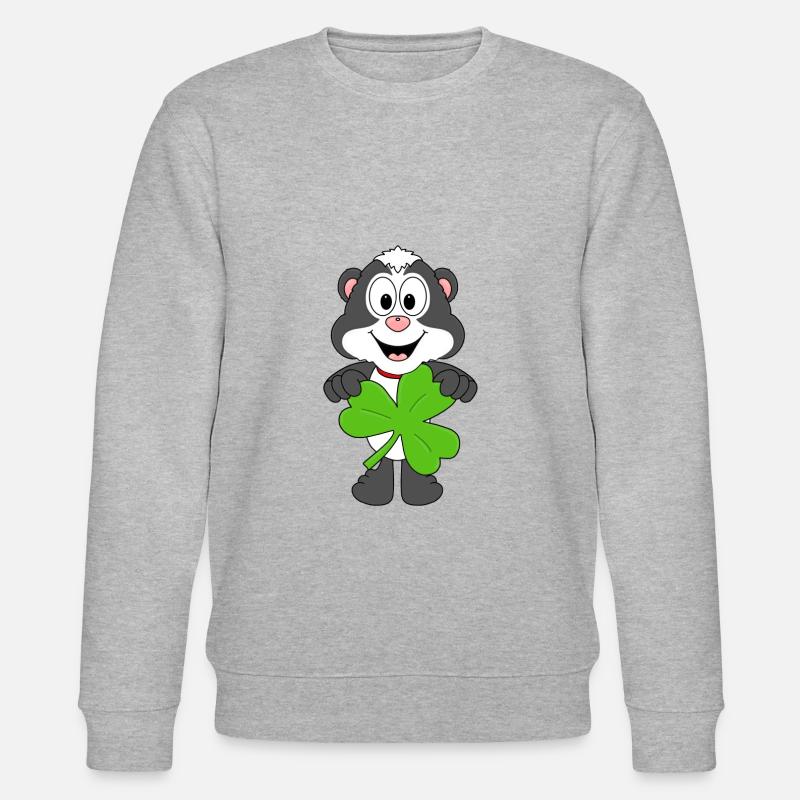 STINKTIER - SKUNK - KLEEBLATT - SHAMROCK - Stanley/Stella Unisex Bio-Sweatshirt CHANGER  - Grau meliert