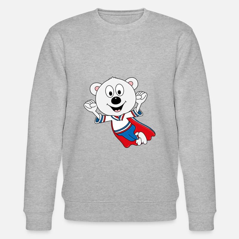 EISBÄR - SUPERHELD - TIER - TIERISCH - KINDER - Stanley/Stella Unisex Bio-Sweatshirt CHANGER  - Grau meliert