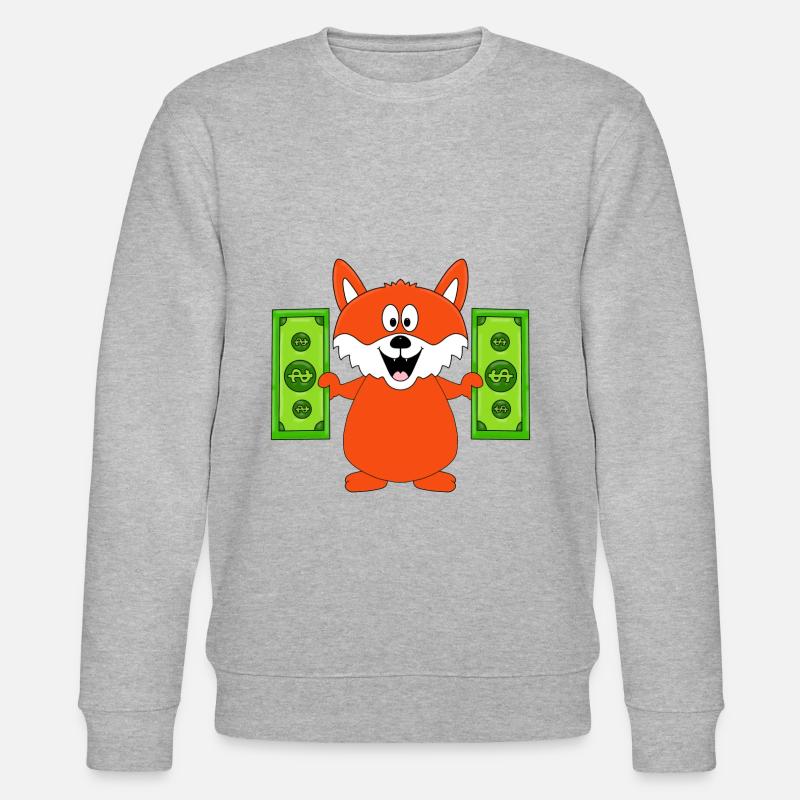 FUCHS - SPARFUCHS - GELD - GELDSCHEINE - TIER - Stanley/Stella Unisex Bio-Sweatshirt CHANGER  - Grau meliert