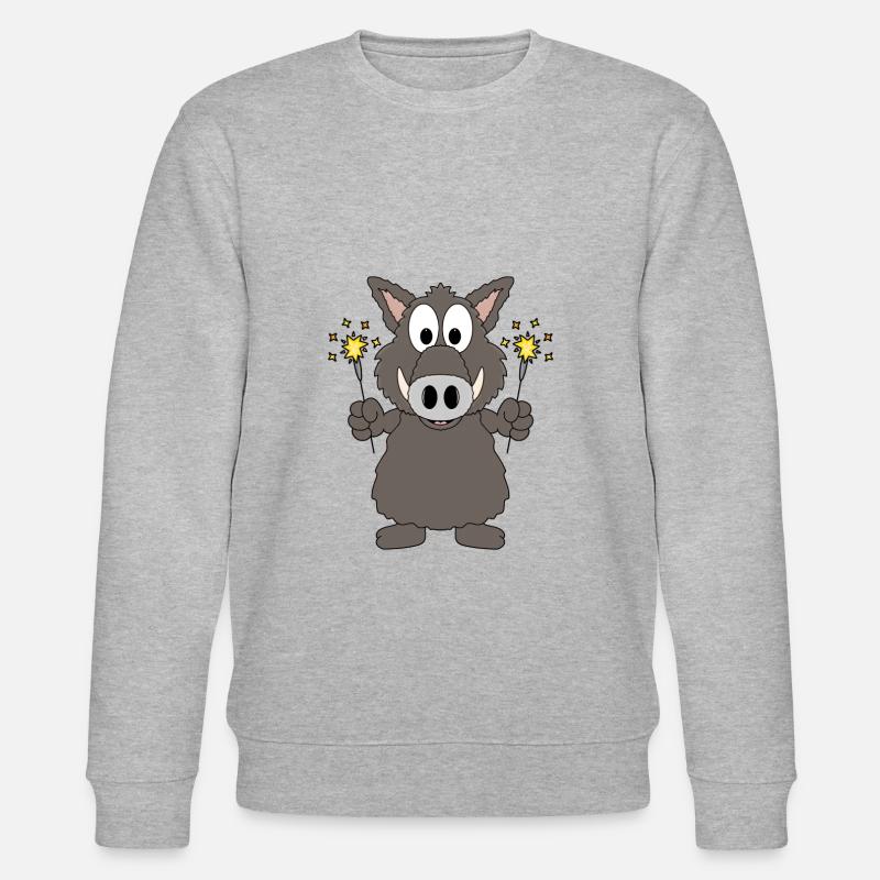 WILDSCHWEIN - EBER - KEILER - WUNDERKERZEN - Stanley/Stella Unisex Bio-Sweatshirt CHANGER - Grau meliert