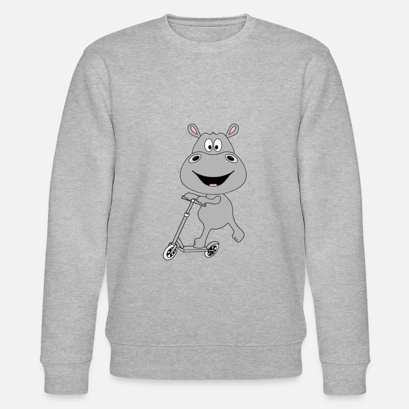 NILPFERD - HIPPO - FLUSSPFERD - ROLLER - TIER - Stanley/Stella Unisex Bio-Sweatshirt CHANGER  - Grau meliert