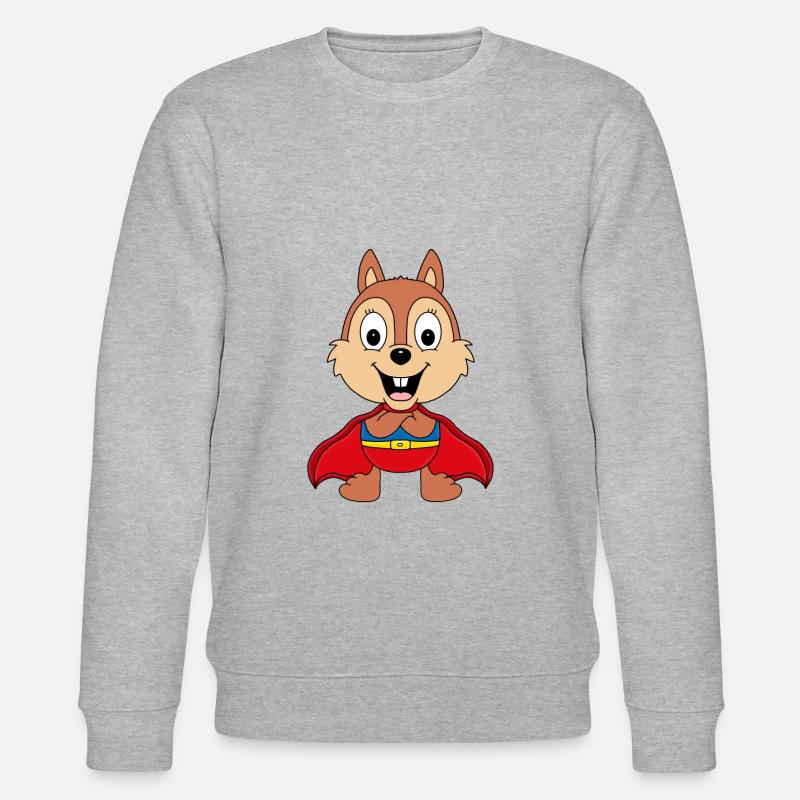 SUPERHELD - EICHHÖRNCHEN - TIER - TIERISCH - Stanley/Stella Unisex Bio-Sweatshirt CHANGER  - Grau meliert
