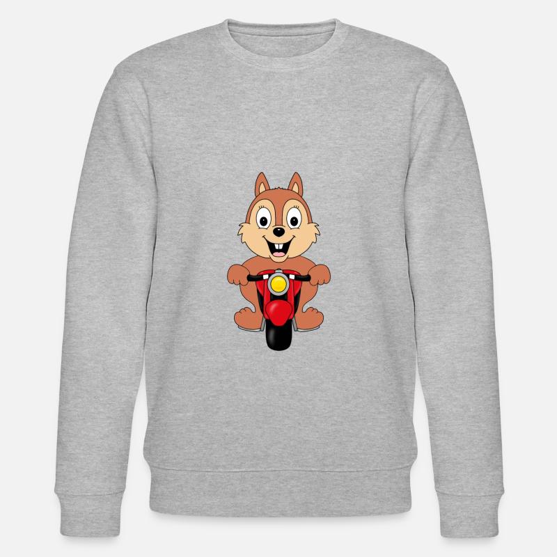 EICHHÖRNCHEN - MOTORRAD - BIKER - TIER - Stanley/Stella Unisex Bio-Sweatshirt CHANGER - Grau meliert