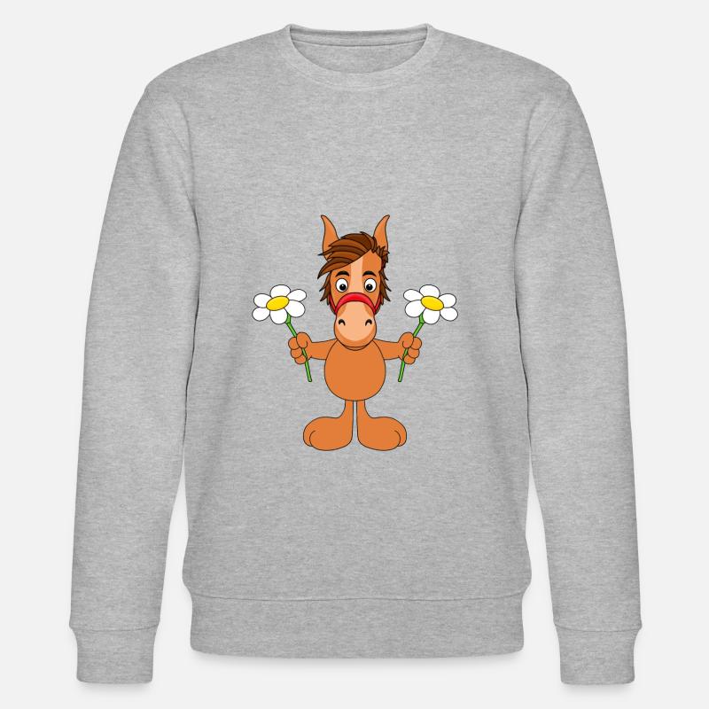 BLUMEN - PFERD - PONY - Stanley/Stella Unisex Bio-Sweatshirt CHANGER  - Grau meliert