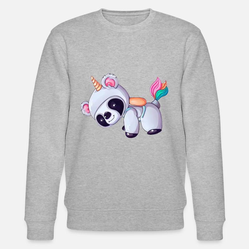 Astronaut Einhorn Koala - Stanley/Stella Unisex Bio-Sweatshirt CHANGER  - Grau meliert
