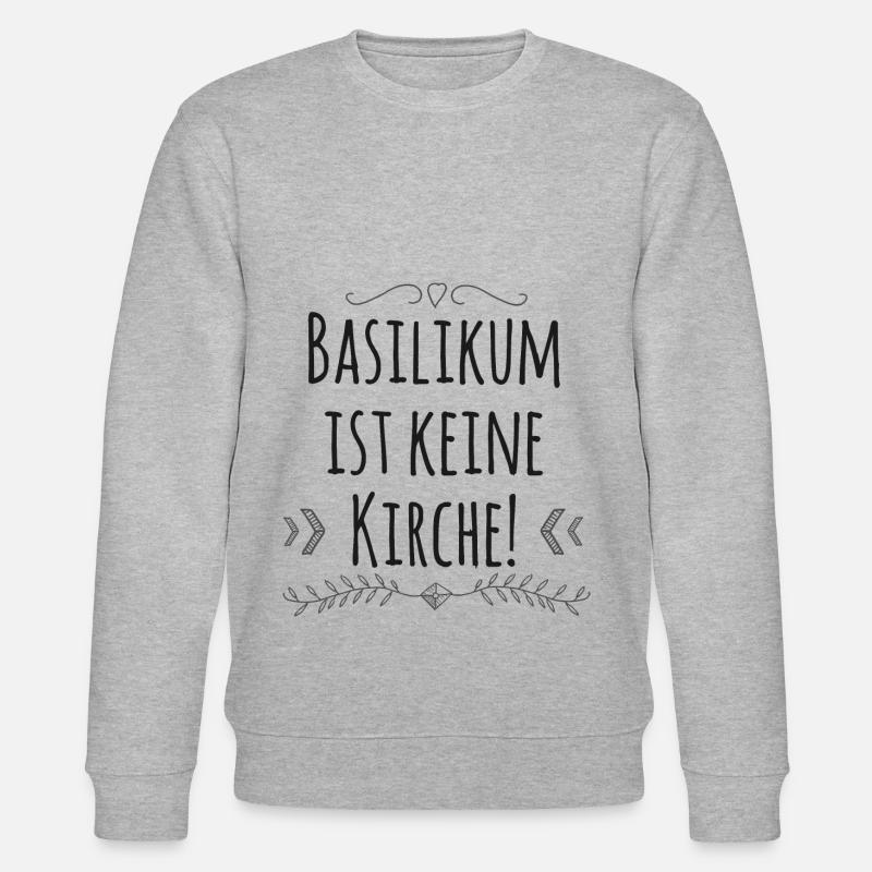 Kochen Spruch Basilikum - Stanley/Stella Unisex Bio-Sweatshirt CHANGER  - Grau meliert