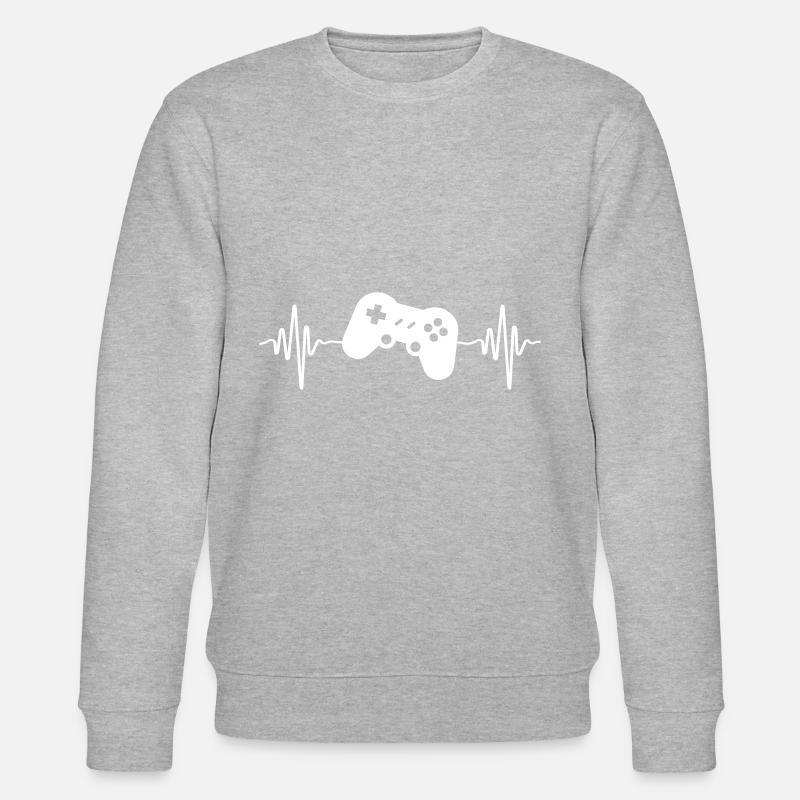 gamer controller pulse - Stanley/Stella CHANGER Unisex Organic Sweatshirt - heather grey