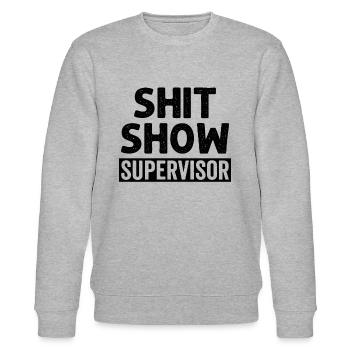 Shit Show Supervisor - Stanley/Stella Unisex Bio-Sweatshirt CHANGER  - Grau meliert - Vorne - Nik (191cm) & Marisol (170cm)