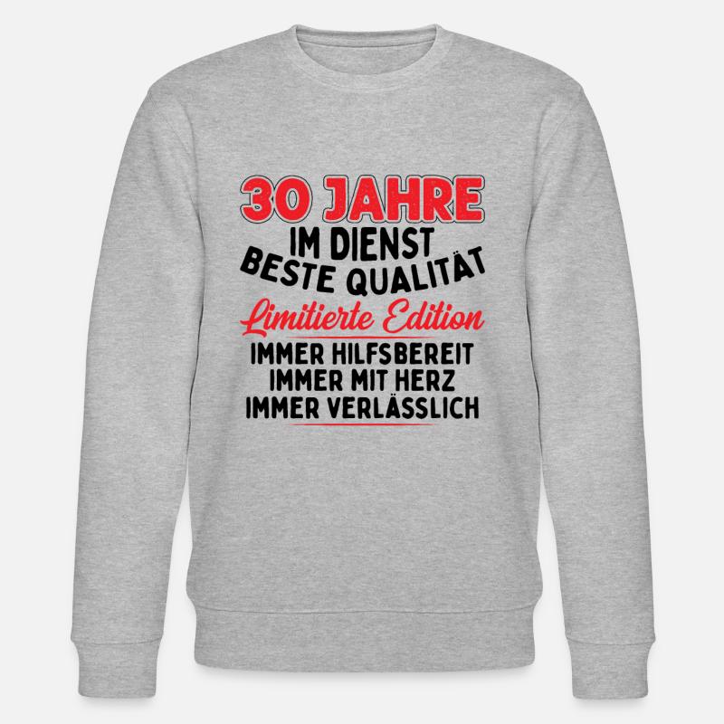 30 Jahre Im Dienst - Stanley/Stella Unisex Bio-Sweatshirt CHANGER  - Grau meliert
