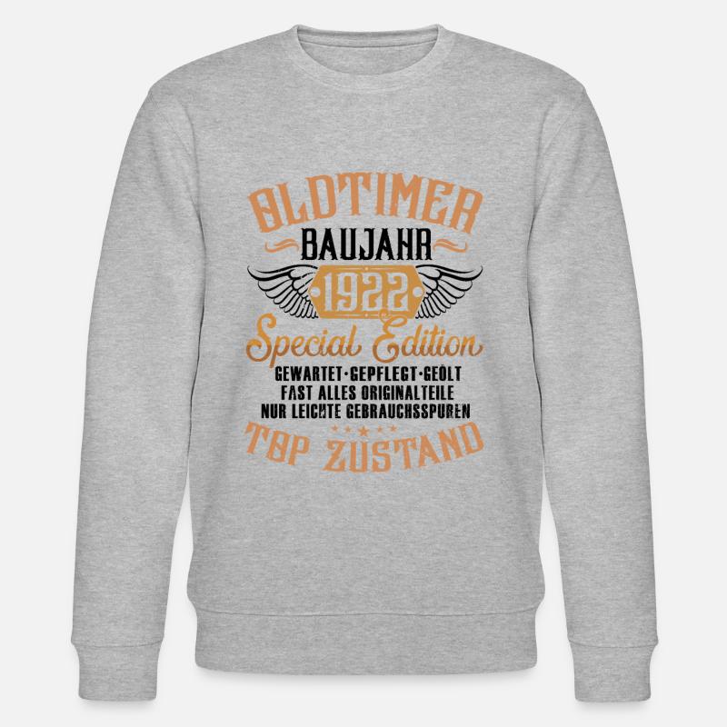 Oldtimer Baujahr 1922 - Stanley/Stella Unisex Bio-Sweatshirt CHANGER  - Grau meliert