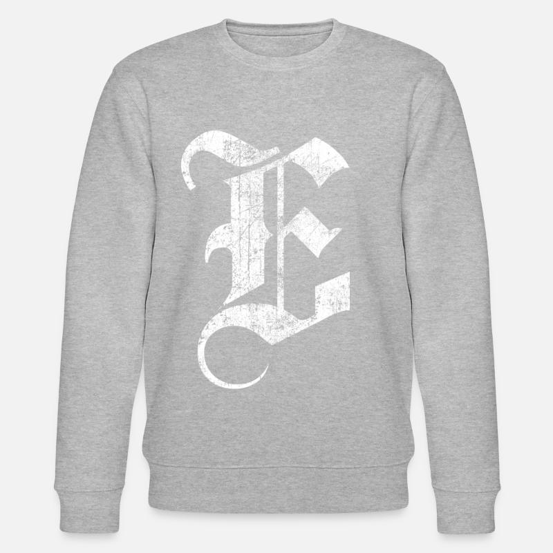 Tshirt alphabet initial E - Stanley/Stella CHANGER Unisex Organic Sweatshirt - heather grey