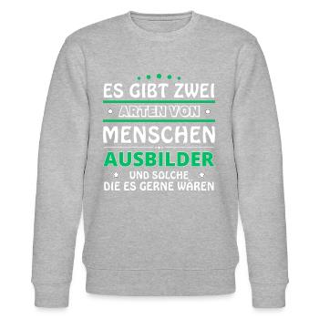 Instructor Gift - Two Types of... Design - Stanley/Stella CHANGER Unisex Organic Sweatshirt - heather grey - Front - Nik (191cm) & Marisol (170cm)