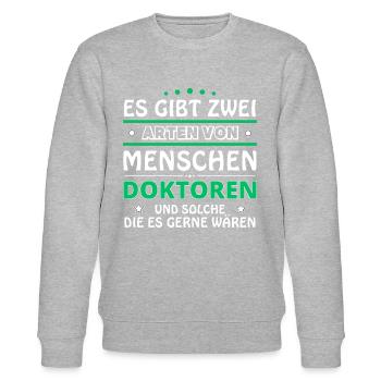 Doctor Gift - Two Types of... Design - Stanley/Stella CHANGER Unisex Organic Sweatshirt - heather grey - Front - Nik (191cm) & Marisol (170cm)