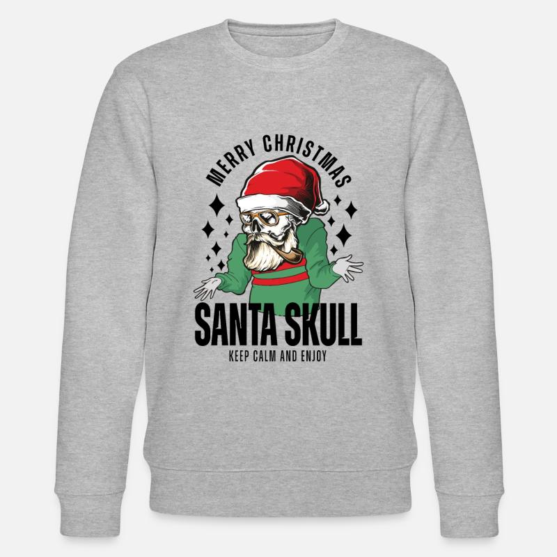 Nikolaus Skull Design de Noël - Sweat bio CHANGER Stanley/Stella Unisexe - gris chiné