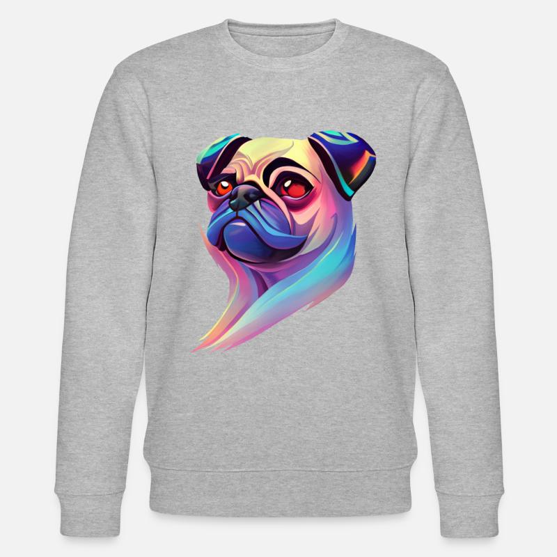 Mops - Stanley/Stella Unisex Bio-Sweatshirt CHANGER  - Grau meliert