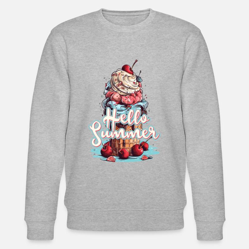 Hello Summer Eis Eiscreme Eisdiele - Stanley/Stella Unisex Bio-Sweatshirt CHANGER  - Grau meliert