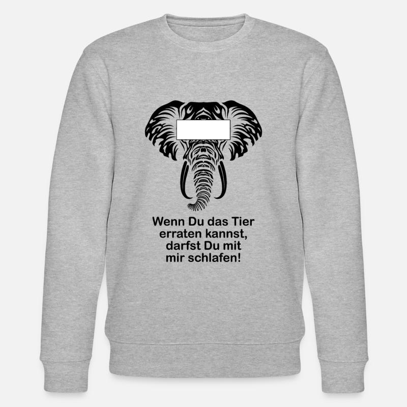 Elefant Lustiger Spruch Witzige Geschenkidee - Stanley/Stella Unisex Bio-Sweatshirt CHANGER - Grau meliert