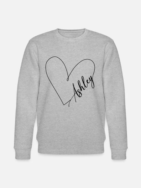 Ashley Name Herzlinie - Stanley/Stella Unisex Bio-Sweatshirt CHANGER - Grau meliert