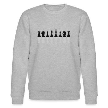 Schach Schachspiel Schachbrett Schachspieler - Stanley/Stella Unisex Bio-Sweatshirt CHANGER  - Grau meliert - Vorne - Nik (191cm) & Marisol (170cm)
