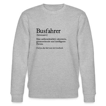 Busfahrer Gutaussehend Linienbus Bus Fahrer - Stanley/Stella Unisex Bio-Sweatshirt CHANGER  - Grau meliert - Vorne - Nik (191cm) & Marisol (170cm)