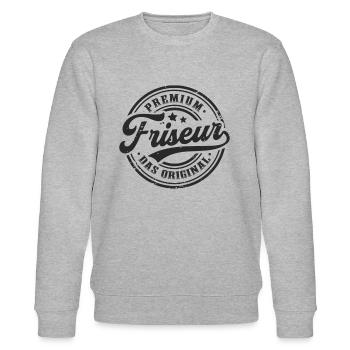 Friseur Original Frisör Friseursalon Friseurin - Stanley/Stella Unisex Bio-Sweatshirt CHANGER  - Grau meliert - Vorne - Nik (191cm) & Marisol (170cm)