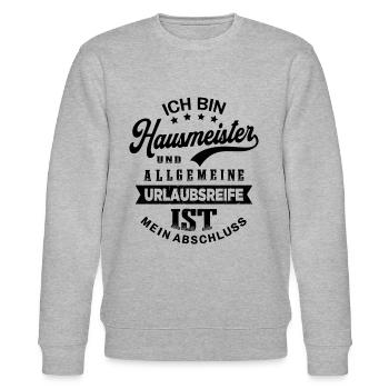 Hausmeister Urlaub Lustiges Facility Manager - Stanley/Stella Unisex Bio-Sweatshirt CHANGER  - Grau meliert - Vorne - Nik (191cm) & Marisol (170cm)