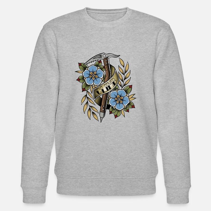 Old School Klettern - Stanley/Stella Unisex Bio-Sweatshirt CHANGER  - Grau meliert