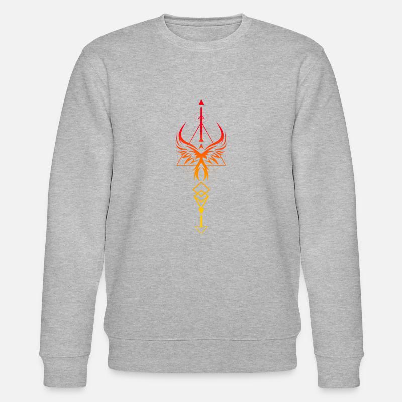 Symbole verticale phénix Valkyrie - Sweat bio CHANGER Stanley/Stella Unisexe - gris chiné
