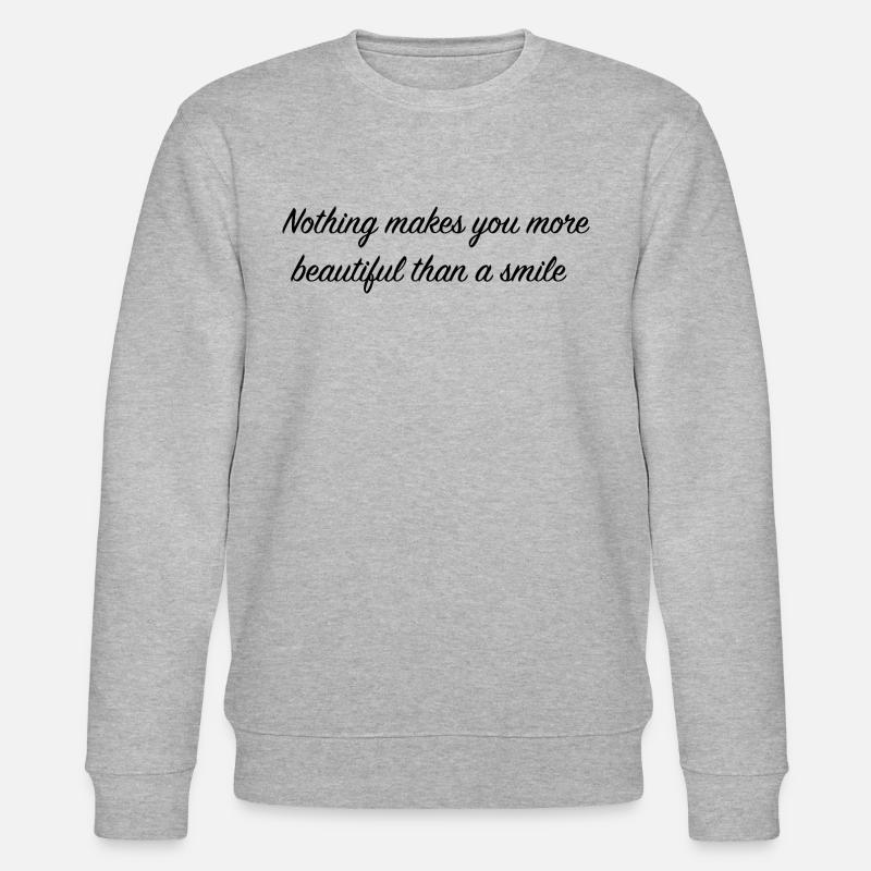 Nichts macht dich schöner als ein lächeln - Stanley/Stella Unisex Bio-Sweatshirt CHANGER  - Grau meliert
