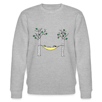 Hängematte hammock color - Stanley/Stella Unisex Bio-Sweatshirt CHANGER  - Grau meliert - Vorne - Nik (191cm) & Marisol (170cm)