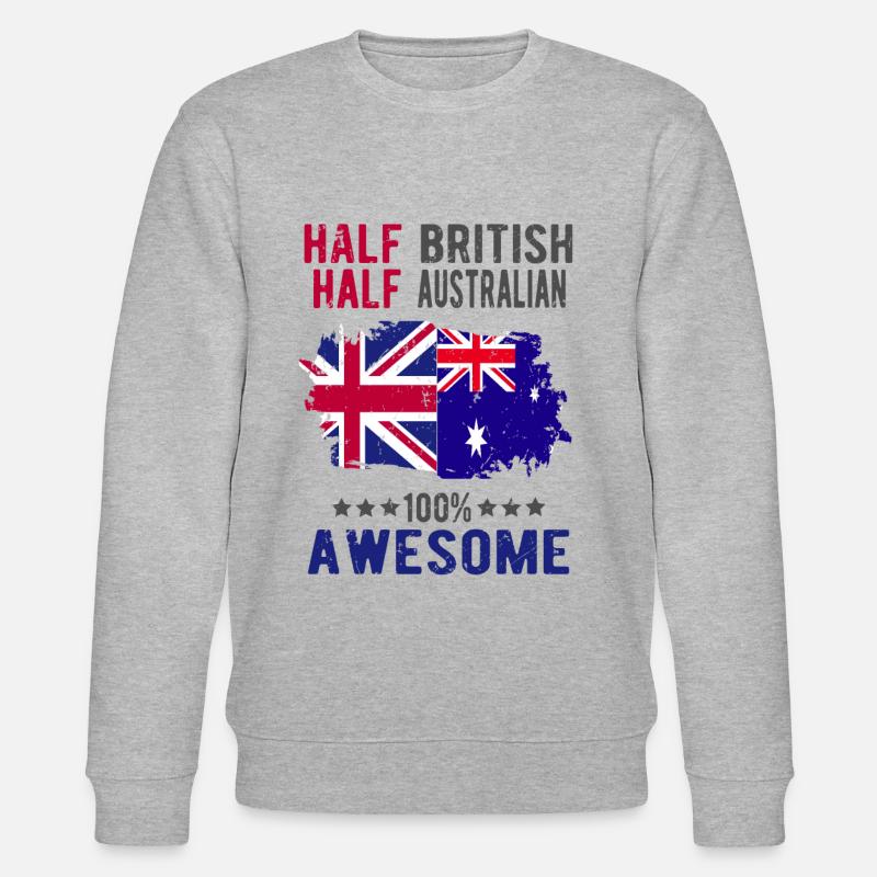 Halb Brite Halb Australier - Stanley/Stella Unisex Bio-Sweatshirt CHANGER  - Grau meliert