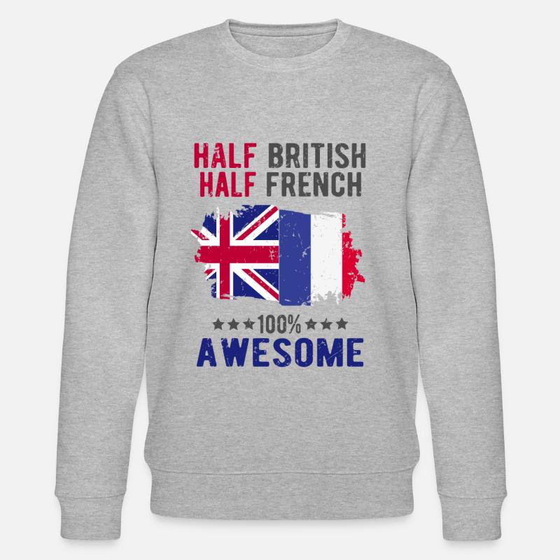 Half British Half British - Stanley/Stella CHANGER Unisex Organic Sweatshirt - heather grey