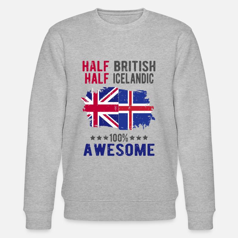 Halb Brite Halb Isländer - Stanley/Stella Unisex Bio-Sweatshirt CHANGER  - Grau meliert