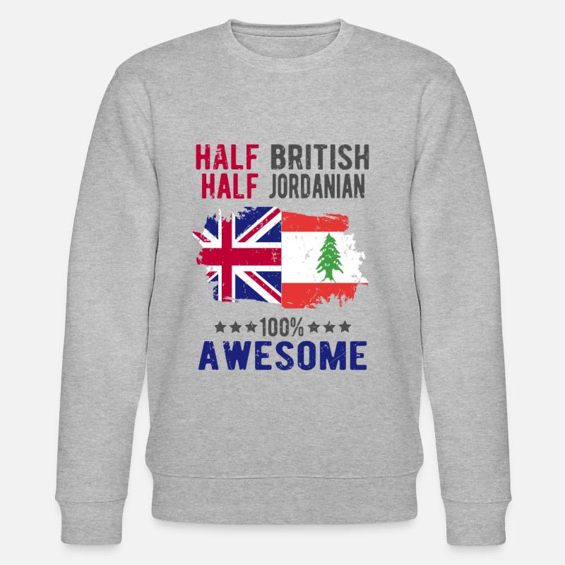 Halb Brite Halb Jordanier - Stanley/Stella Unisex Bio-Sweatshirt CHANGER  - Grau meliert