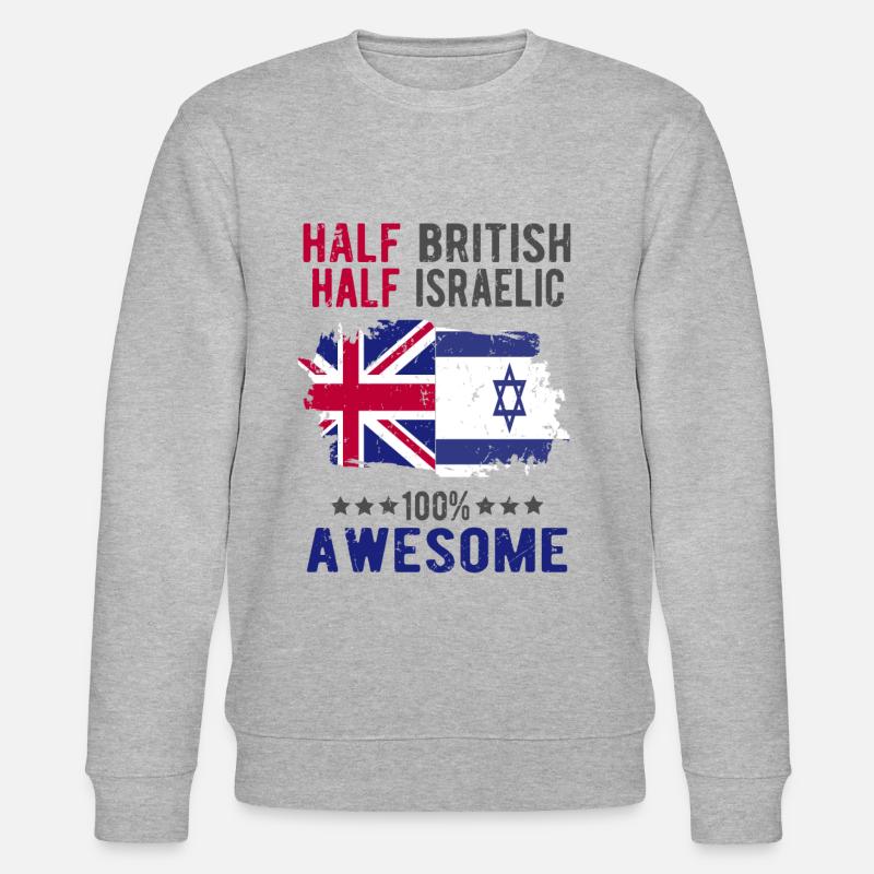 Half British Half Isreali - Stanley/Stella CHANGER Unisex Organic Sweatshirt - heather grey