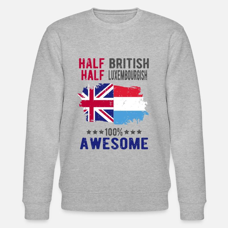 Half British Half Luxembourger - Stanley/Stella CHANGER Unisex Organic Sweatshirt - heather grey
