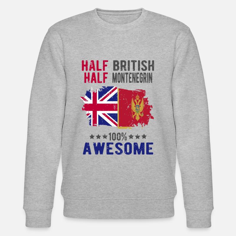 Halb Brite Halb Montenegriner - Stanley/Stella Unisex Bio-Sweatshirt CHANGER - Grau meliert
