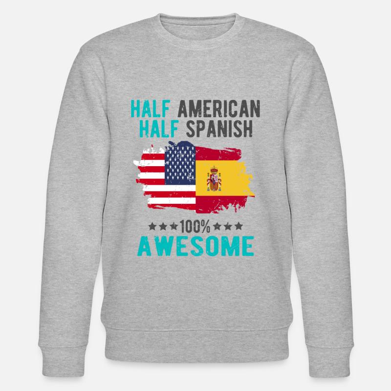 Halb Amerikaner Halb Spanier - Stanley/Stella Unisex Bio-Sweatshirt CHANGER  - Grau meliert