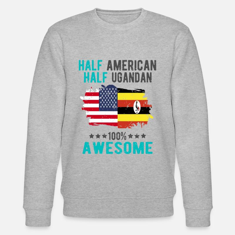 Halb Amerikaner Halb Ugander - Stanley/Stella Unisex Bio-Sweatshirt CHANGER  - Grau meliert