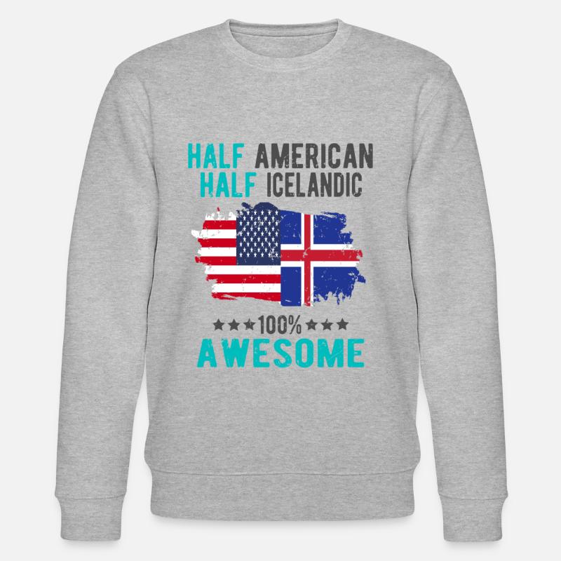 Halb Amerikaner Halb Isländer - Stanley/Stella Unisex Bio-Sweatshirt CHANGER  - Grau meliert