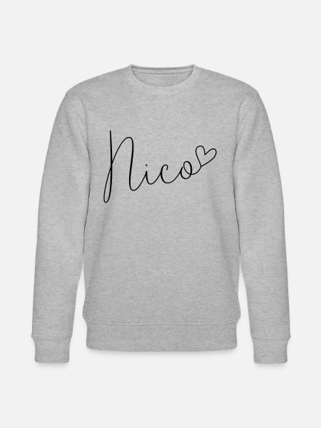 Nicole Surname First Name Boy - Stanley/Stella CHANGER Unisex Organic Sweatshirt - heather grey